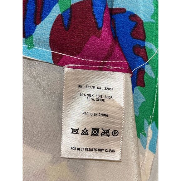 Maeve Anthropologie Multicolour Mixed Boquet Floral Sleeveless Silk Blouse Women - Picture 9 of 10